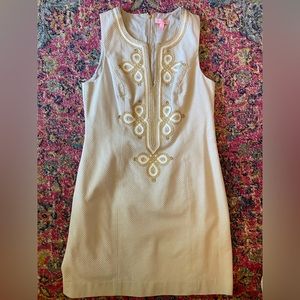Size 10 Lilly Pulitzer sundress. Silver and gold. Perfect for weddings.